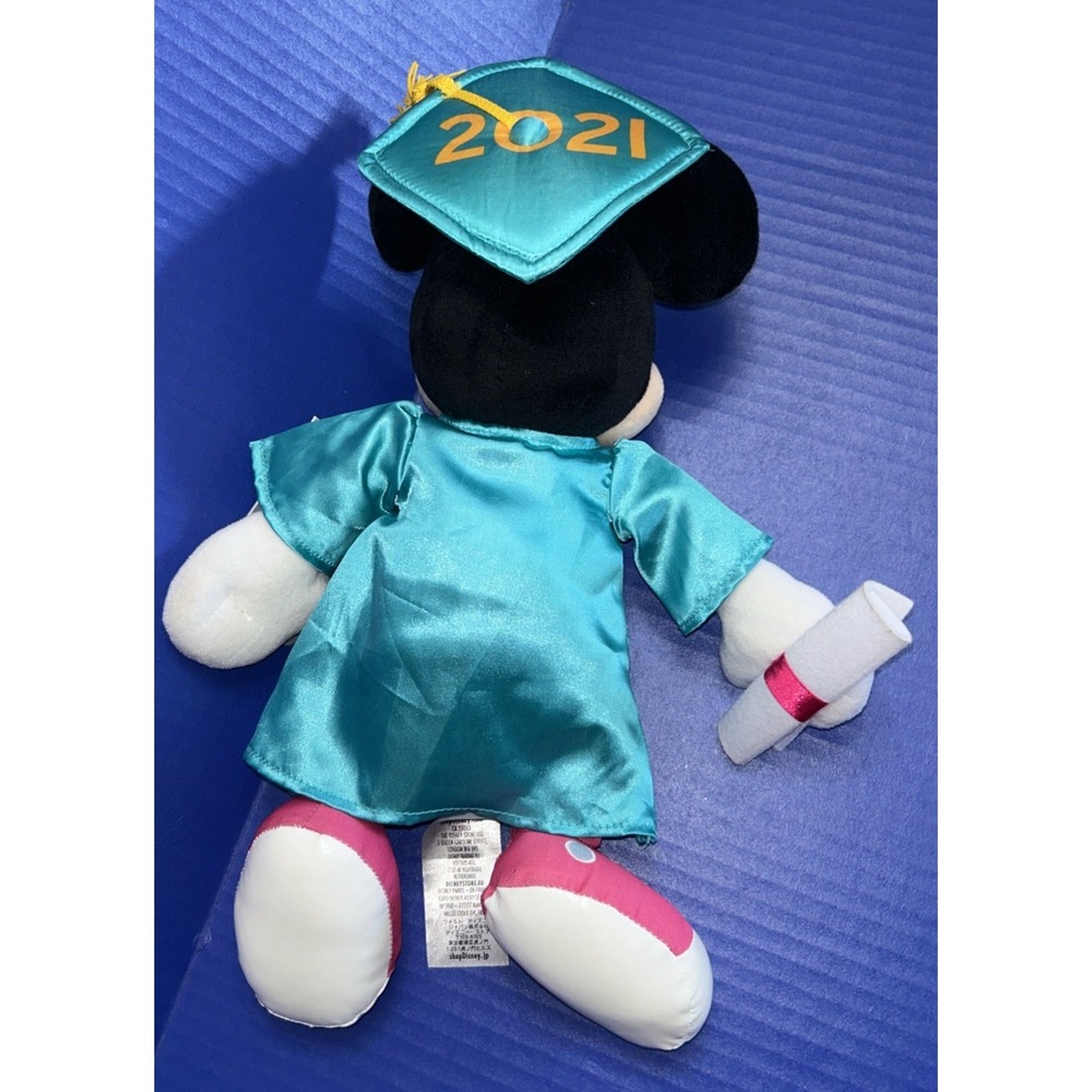 Disney Store Mickey Mouse 2021 Graduation Embroidered Plush Toy Doll 14" H NWT